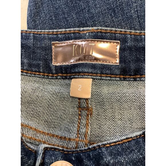 KUT from the Kloth Women's 2 Blue Catherine Boyfriend Jeans Cuff Mid Rise G11-17 - Picture 8 of 10